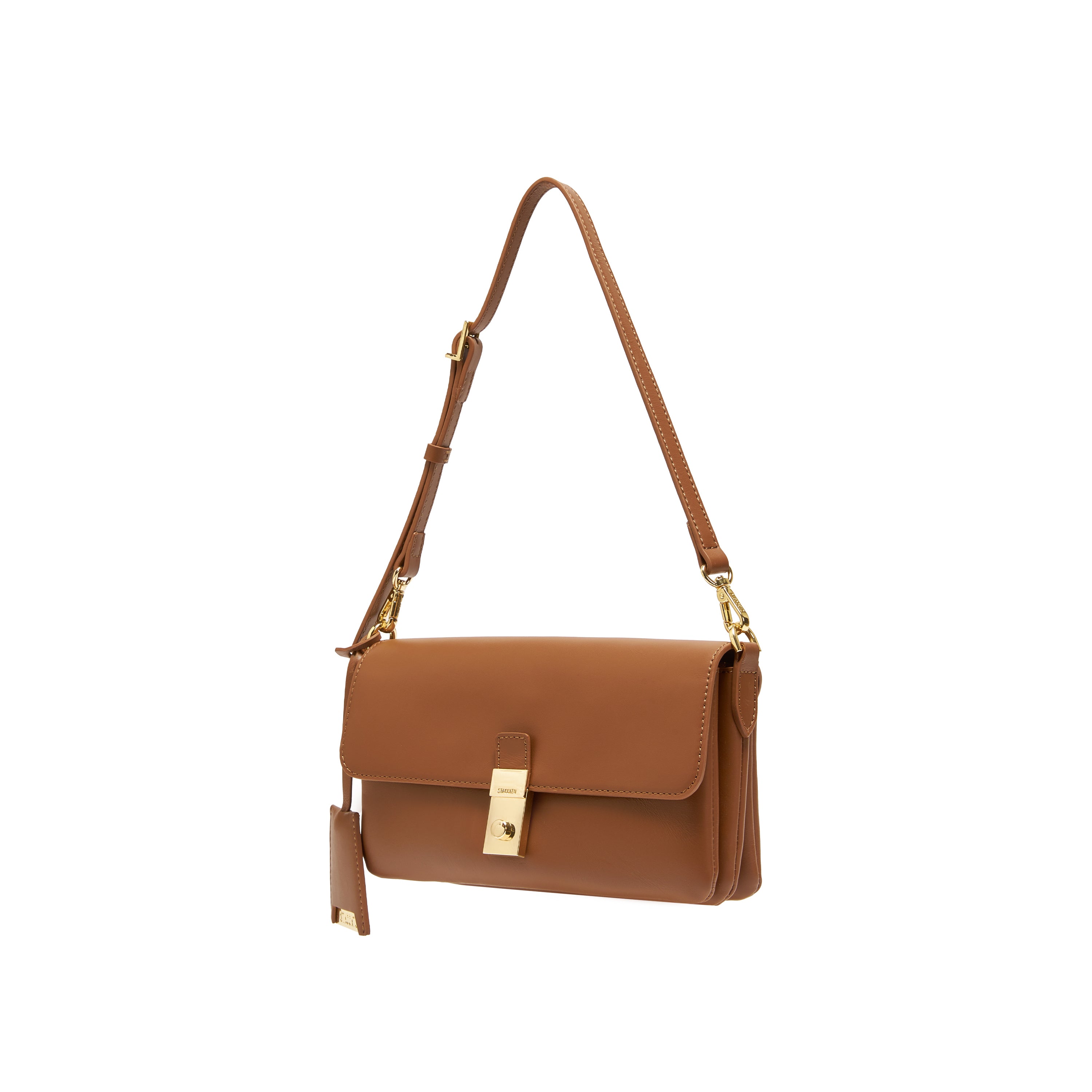 Mini Brown Leather Pocket Layering Handbags
