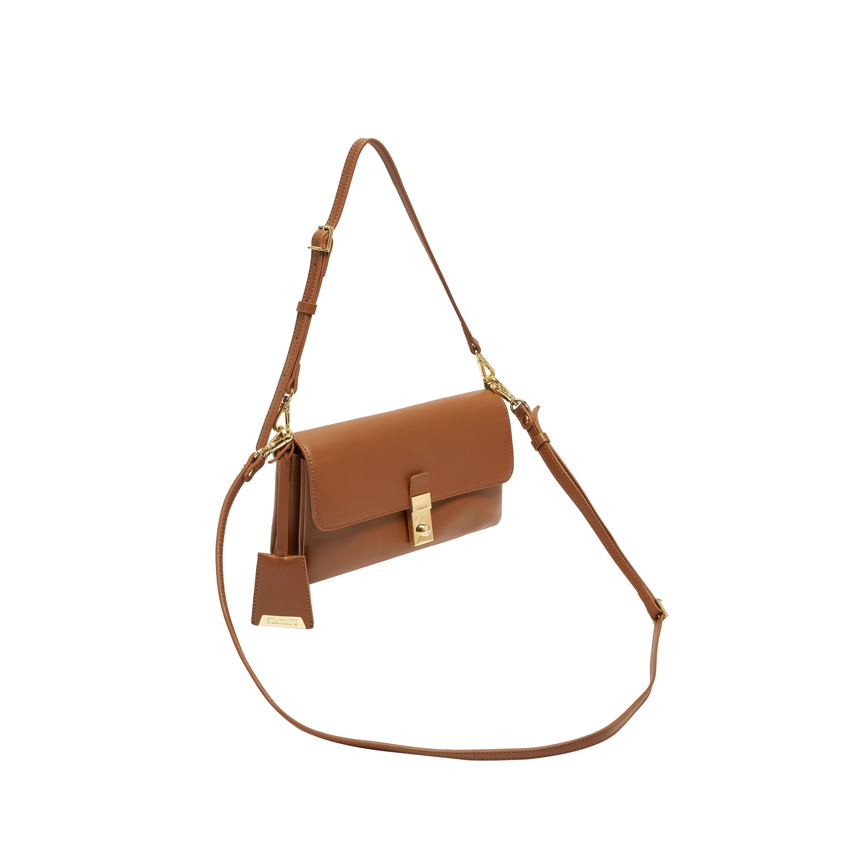Mini Brown Leather Pocket Layering Handbags