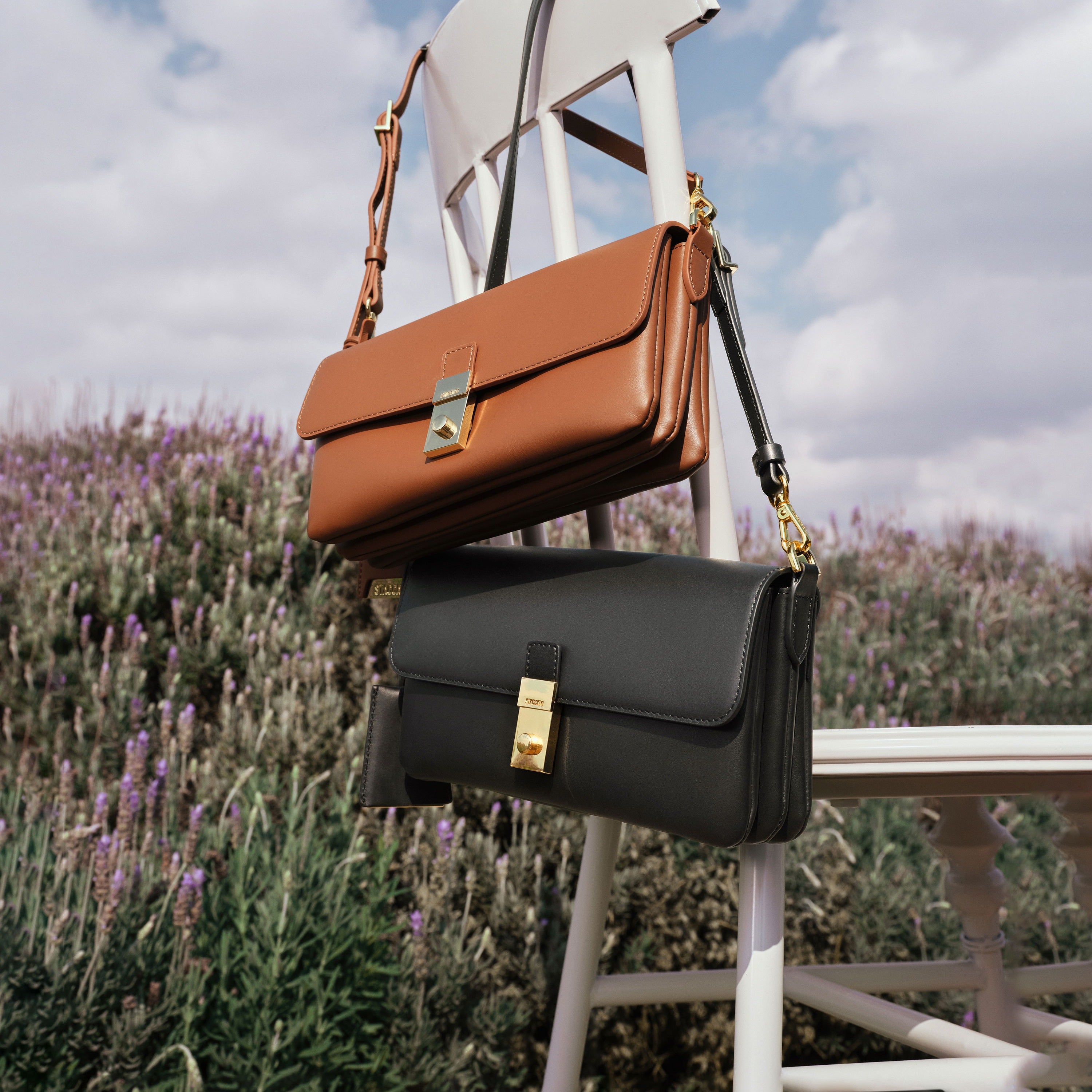 Mini Brown Leather Pocket Layering Handbags