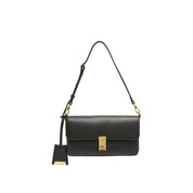 Mini Black Leather Pocket Layering Handbags
