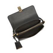 Mini Black Leather Pocket Layering Handbags