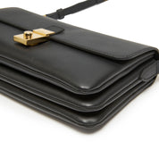 Mini Black Leather Pocket Layering Handbags