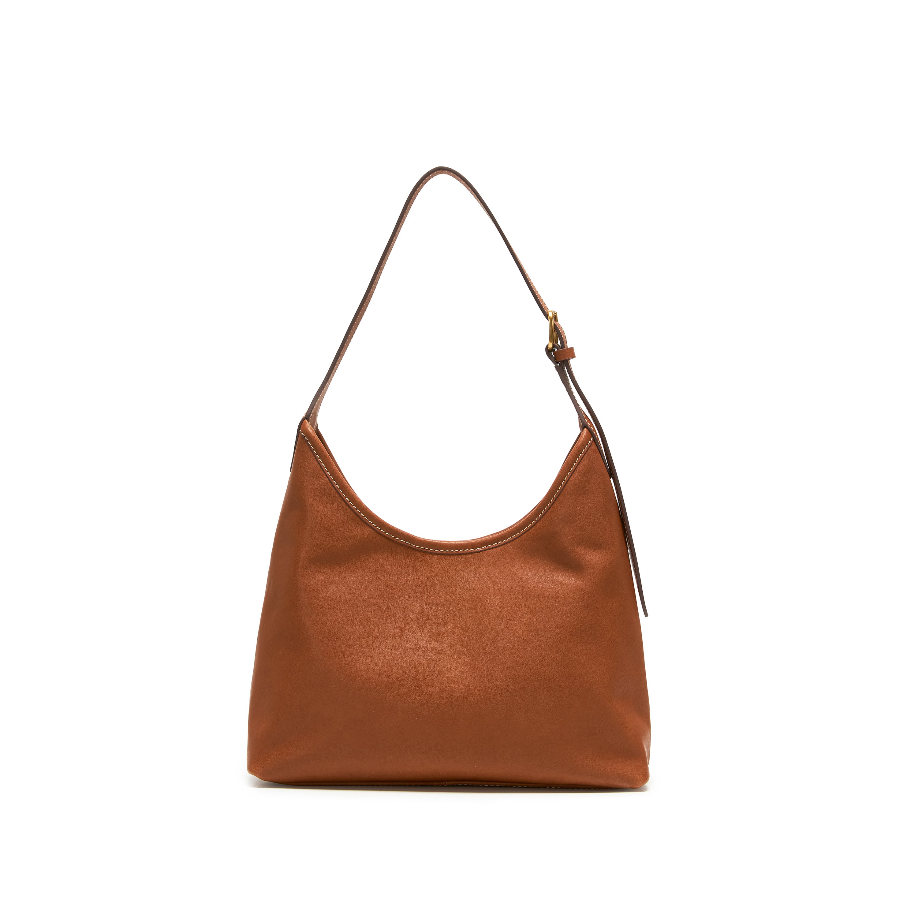 Brown Vintage Lucky Charm Leather Hobo Bag