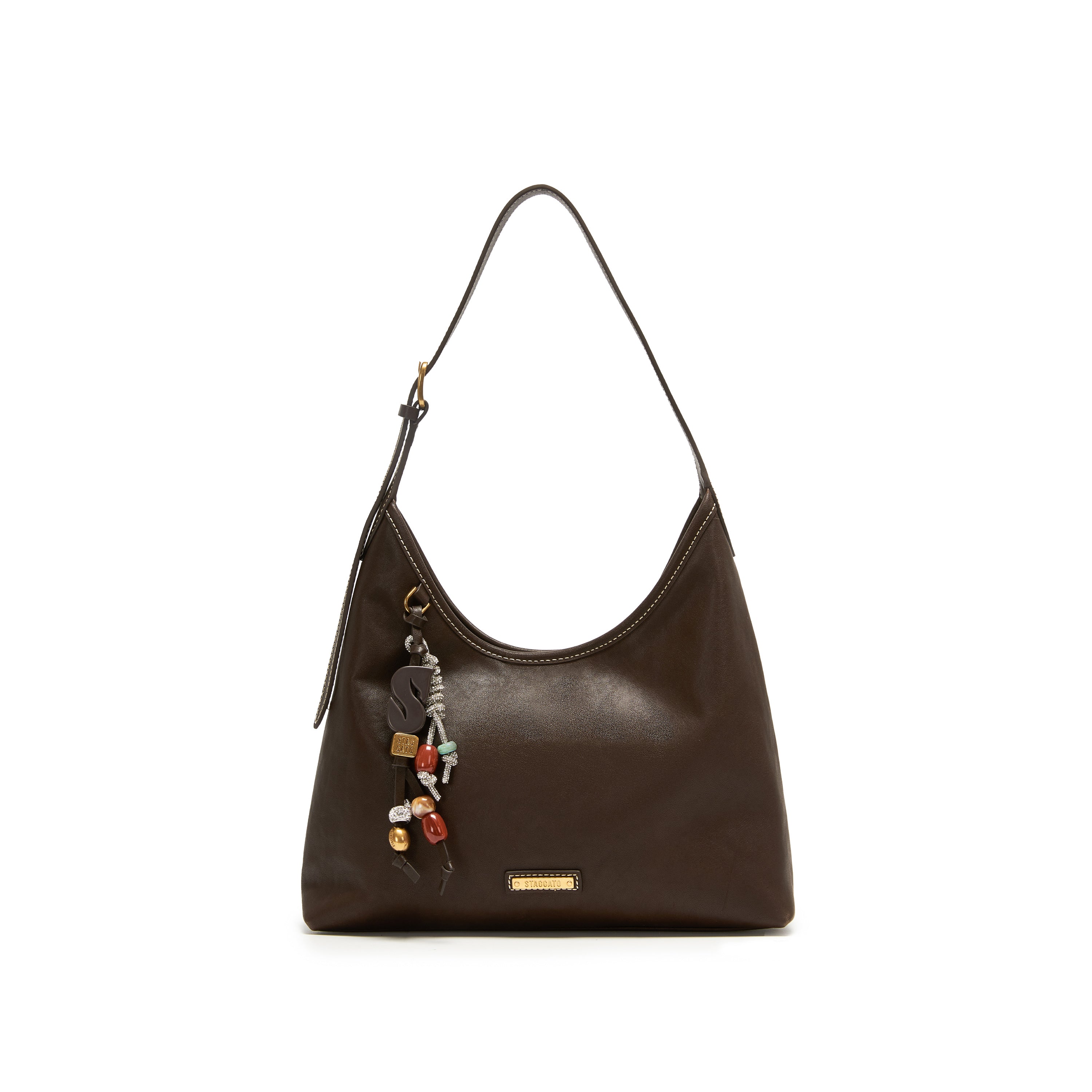 Cafe Noir Lucky Charm Leather Hobo Bag
