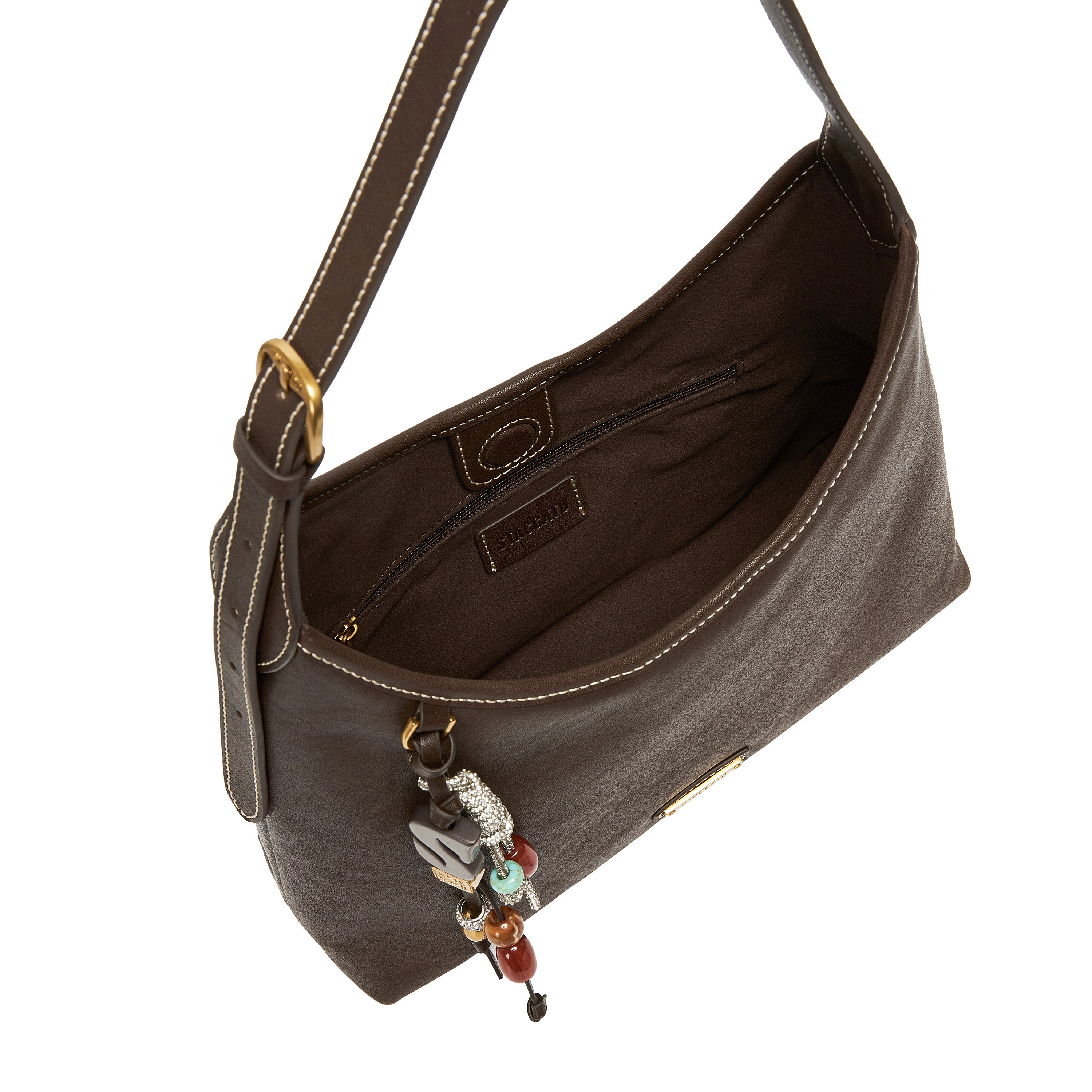 Cafe Noir Lucky Charm Leather Hobo Bag