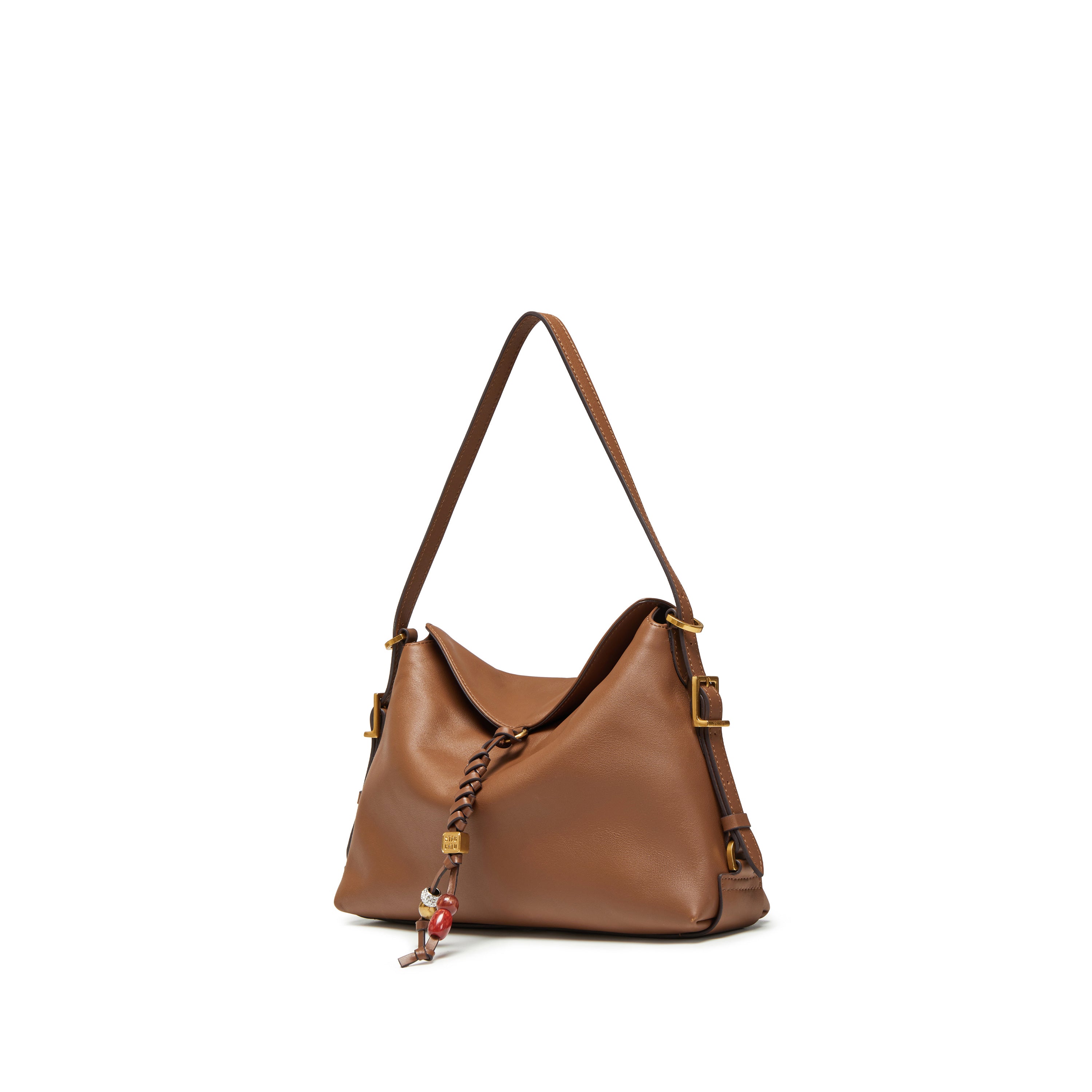 Brown Spin Accessories Leather Hobo Bag