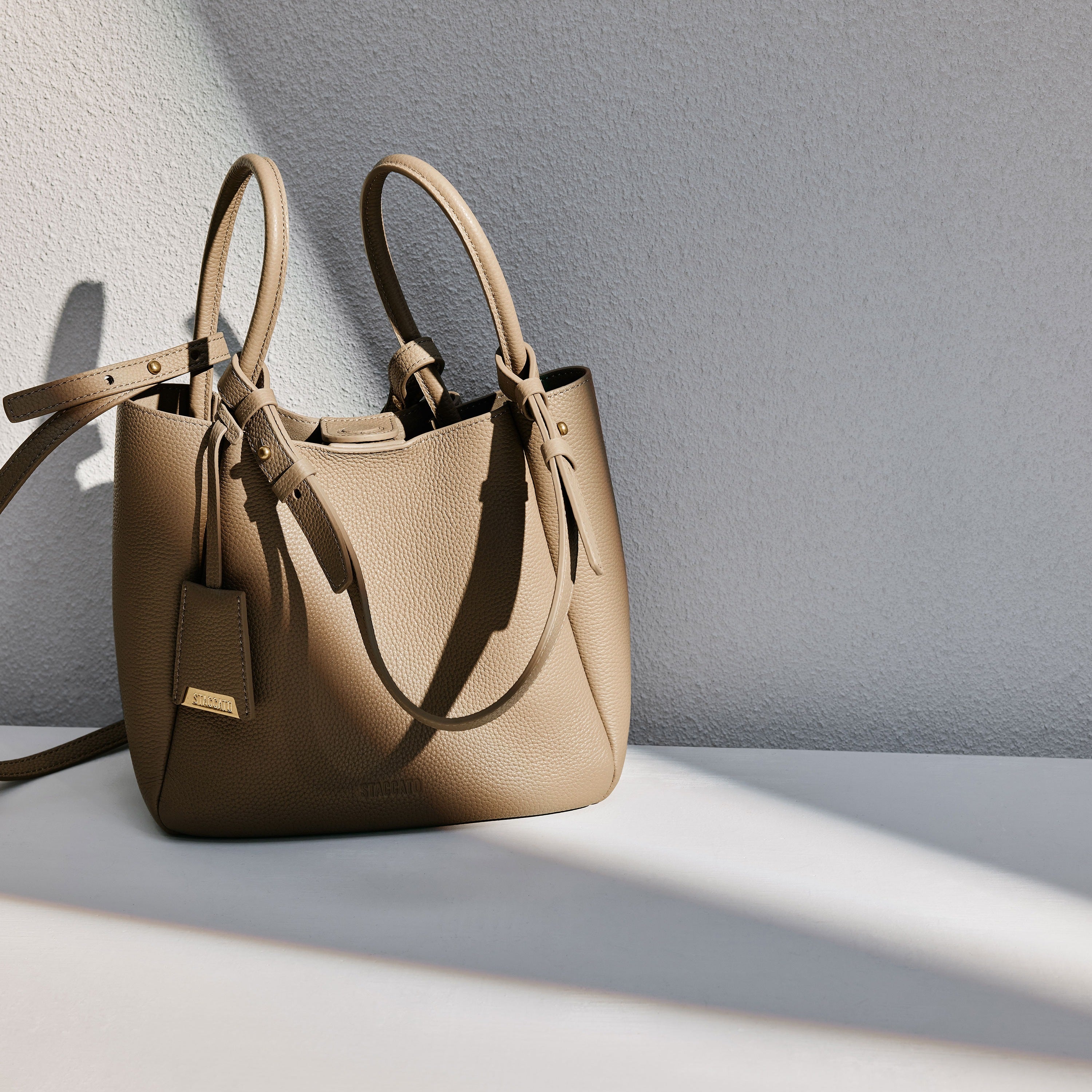 Ash Brown Minimal Boxy Crossbody Bags