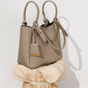 Ash Brown Minimal Boxy Crossbody Bags