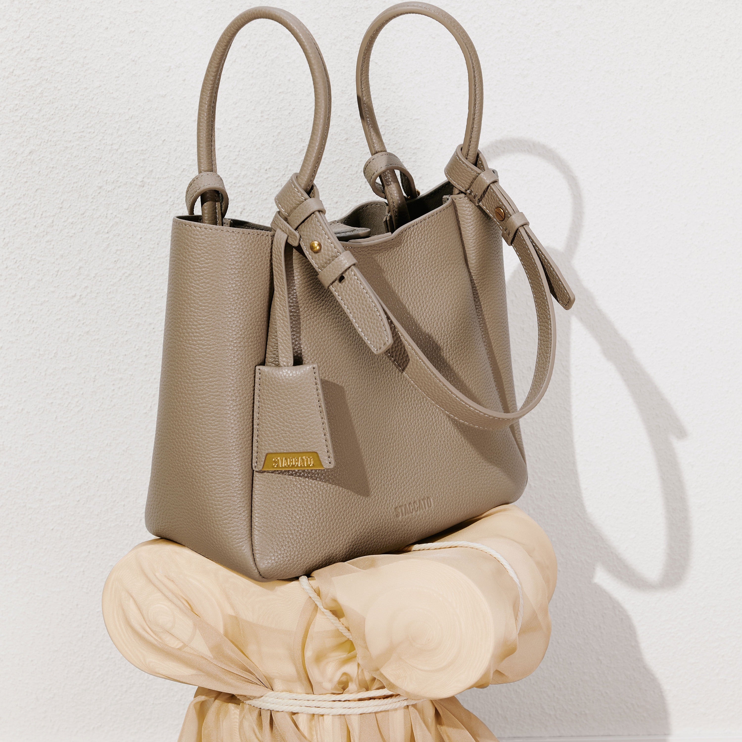 Ash Brown Minimal Boxy Crossbody Bags