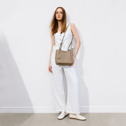 Ash Brown Minimal Boxy Crossbody Bags