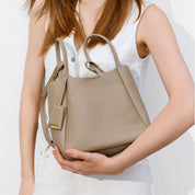 Ash Brown Minimal Boxy Crossbody Bags