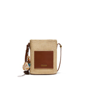 Taupe Raffia Mini Crossbody Bags