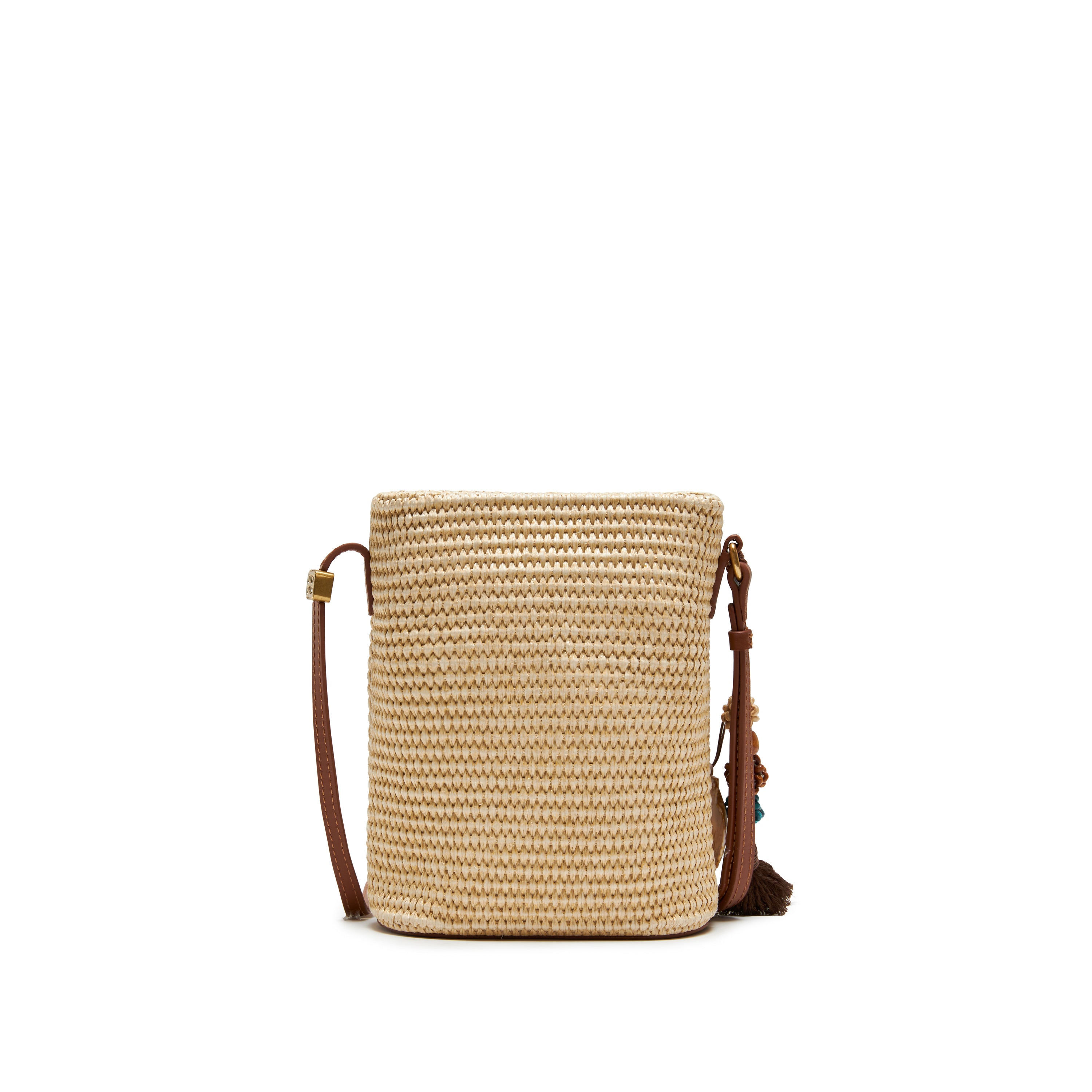 Taupe Raffia Mini Crossbody Bags