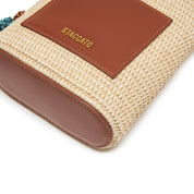 Taupe Raffia Mini Crossbody Bags