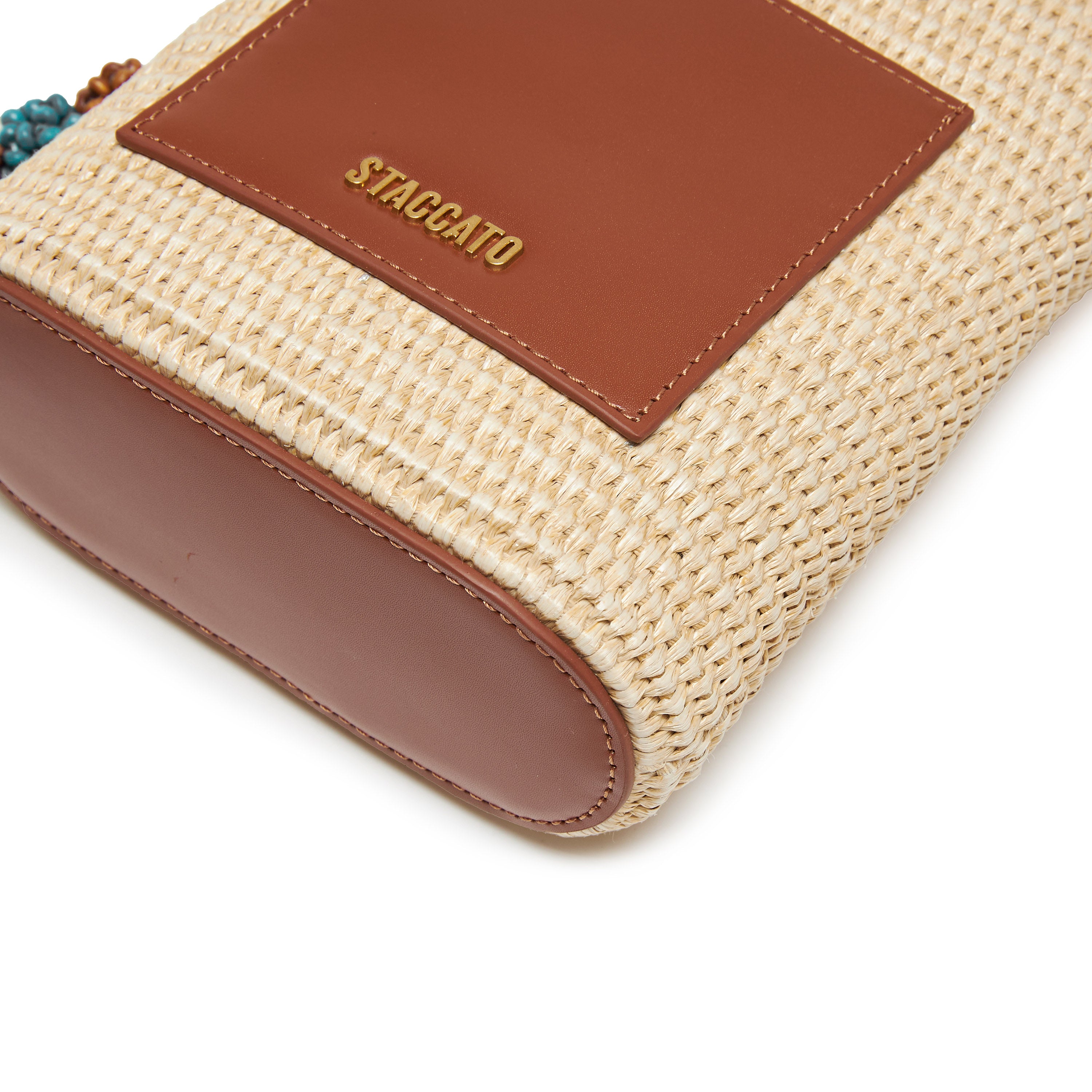 Taupe Raffia Mini Crossbody Bags