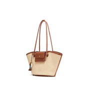 Taupe Raffia Medium Tote Bags
