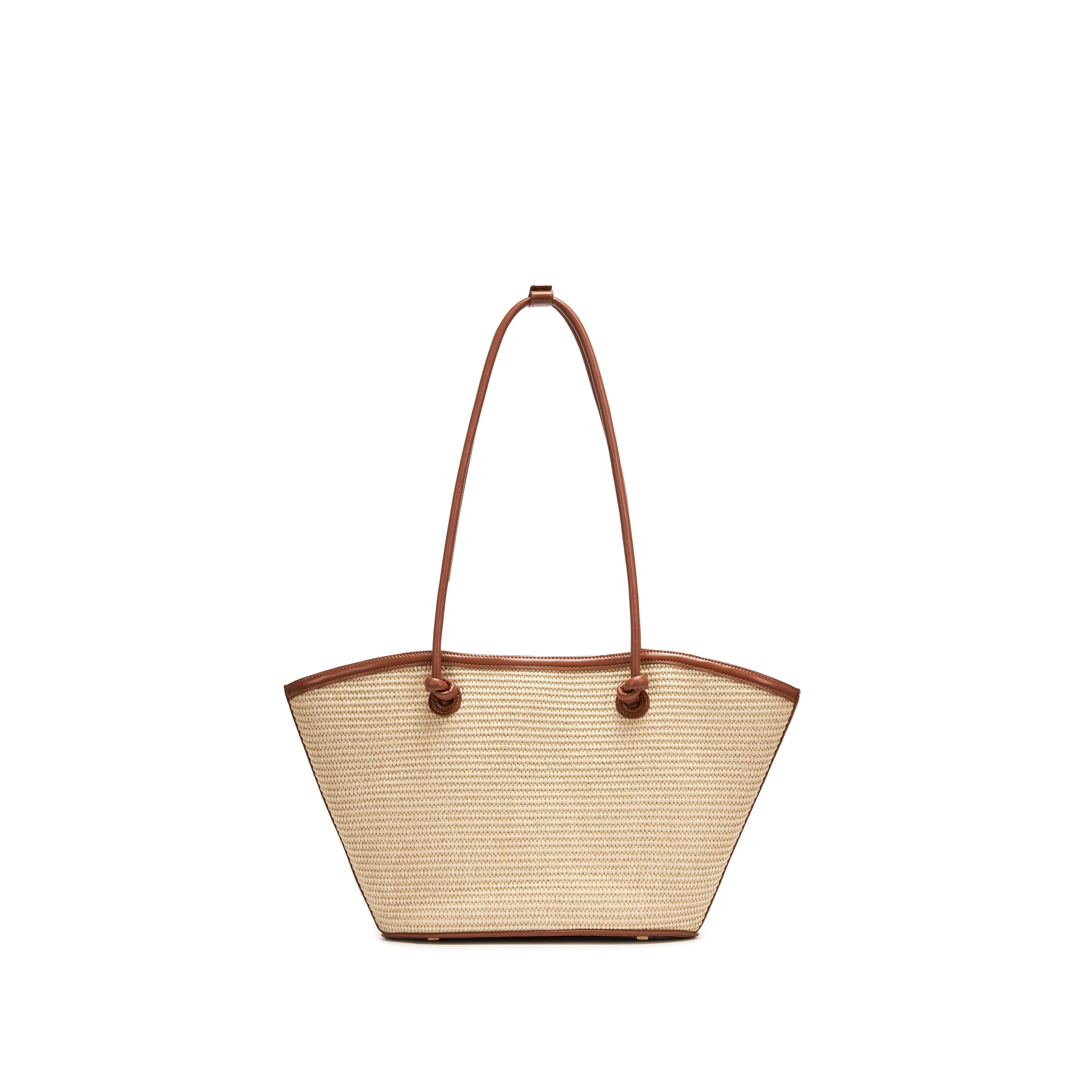 Taupe Raffia Medium Tote Bags