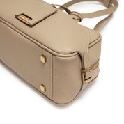 Taupe Minimal Leather Baguette Handbag
