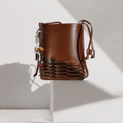 Rusty Brown Craftment Crossbody Bucket Bags