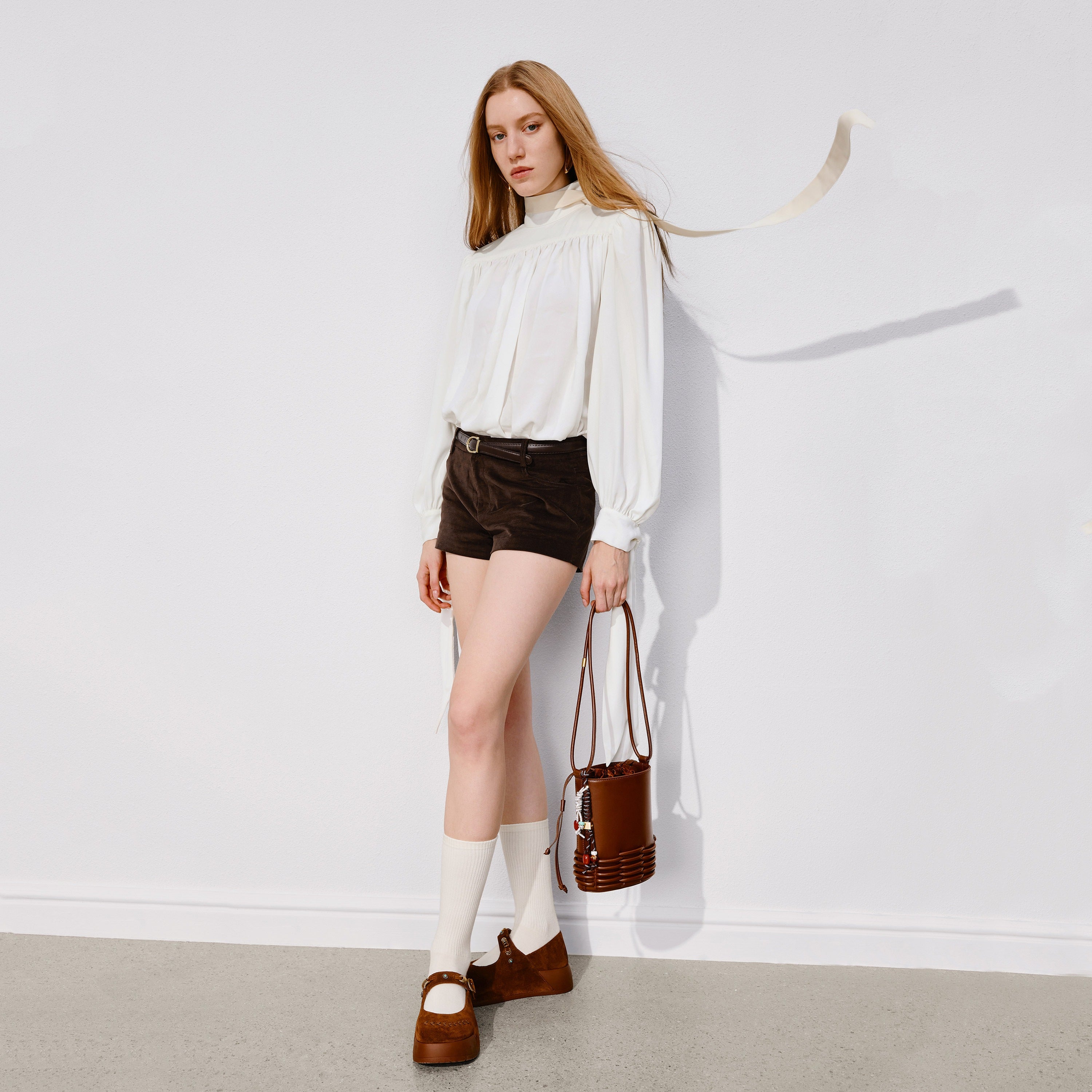 Rusty Brown Craftment Crossbody Bucket Bags