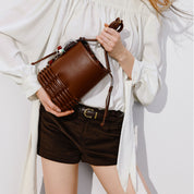 Rusty Brown Craftment Crossbody Bucket Bags