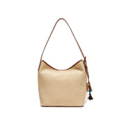 Taupe Raffia Medium Hobo Bags