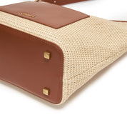 Taupe Raffia Medium Hobo Bags