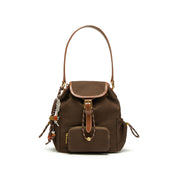 Brown Mini Multi Pocket Backpack