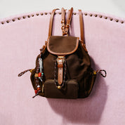 Brown Mini Multi Pocket Backpack