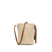 Taupe Crystal Floral Mini Crossbody Pouch