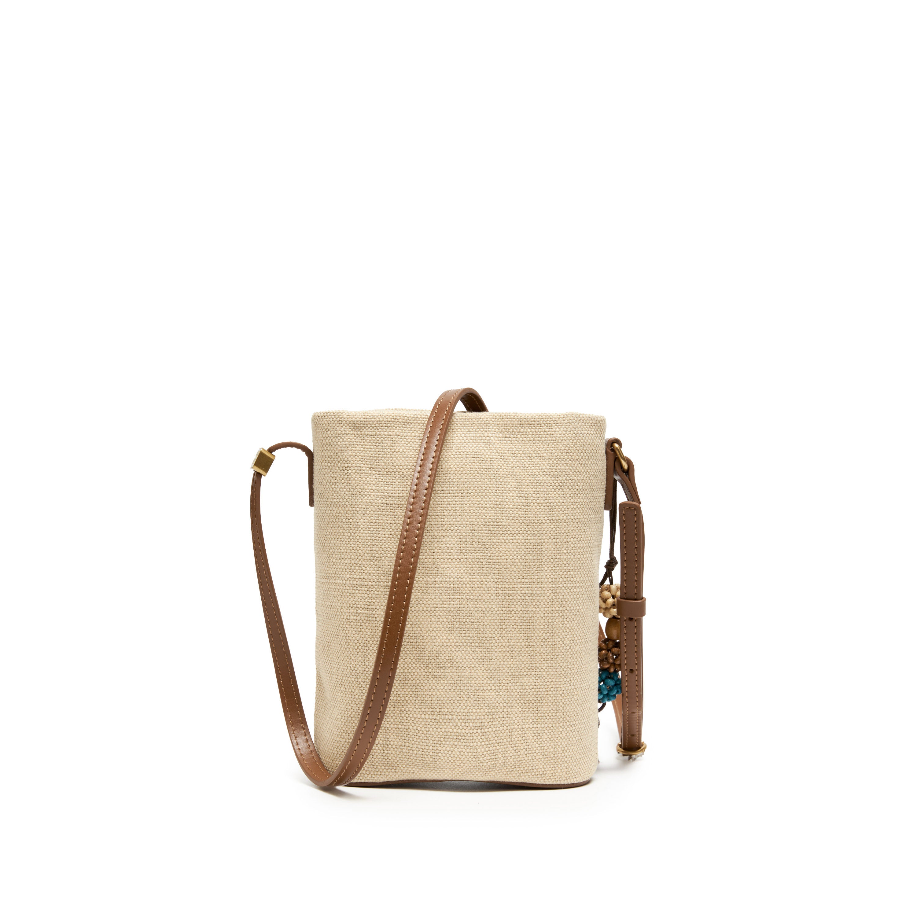 Taupe Crystal Floral Mini Crossbody Pouch
