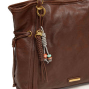 Brushed Rusty Brown Drawstring Tote Bags