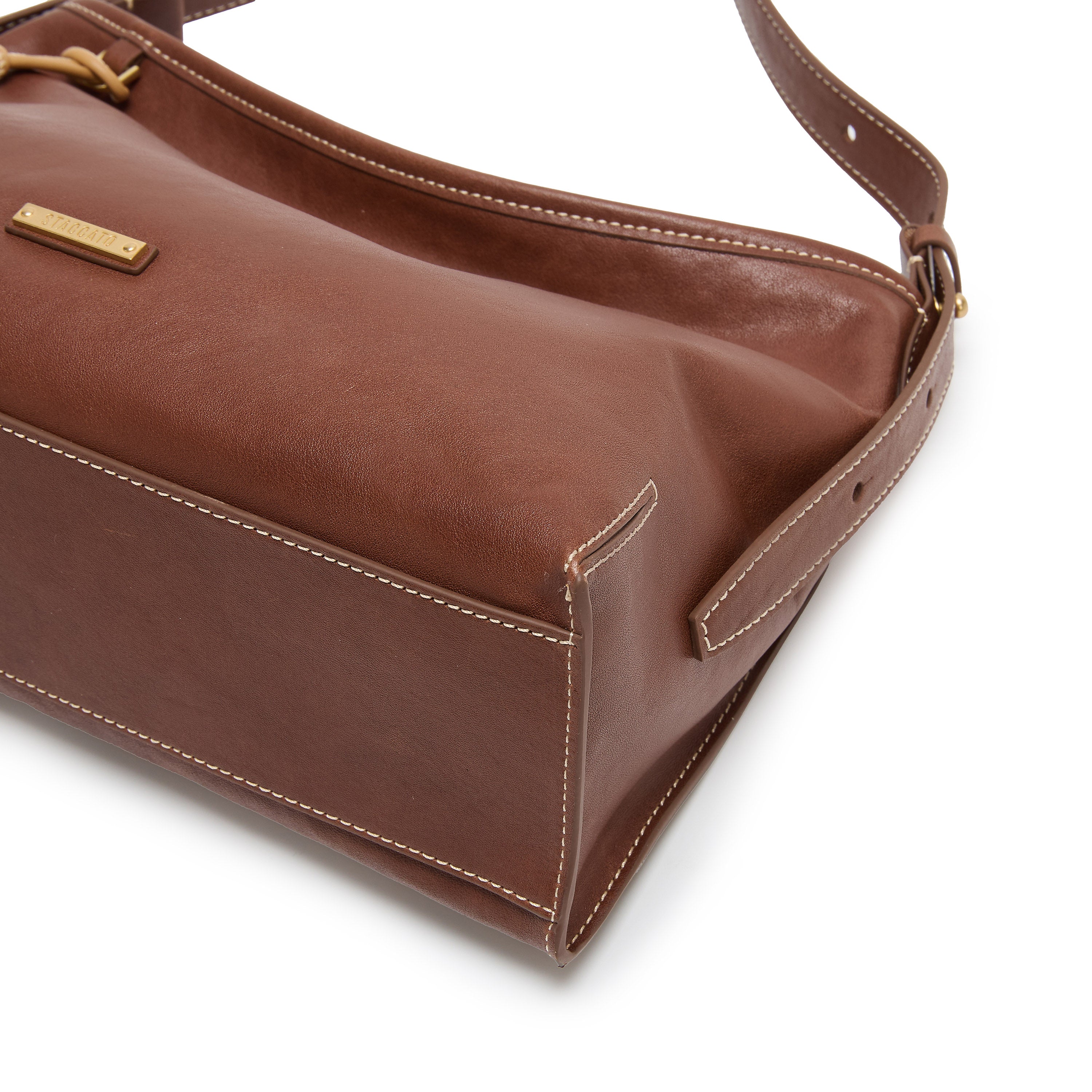 Tassel Charm Leather Slouchy Hobo Bag