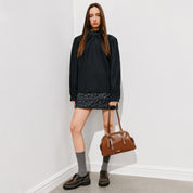 Brushed Rusty Brown Pockets Boston Bags