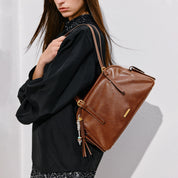 Brushed Rusty Brown Pockets Boston Bags