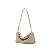 Girly Champagne Crystal Leather Handbag