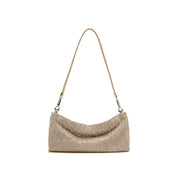 Girly Champagne Crystal Leather Handbag