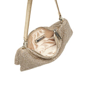 Girly Champagne Crystal Leather Handbag