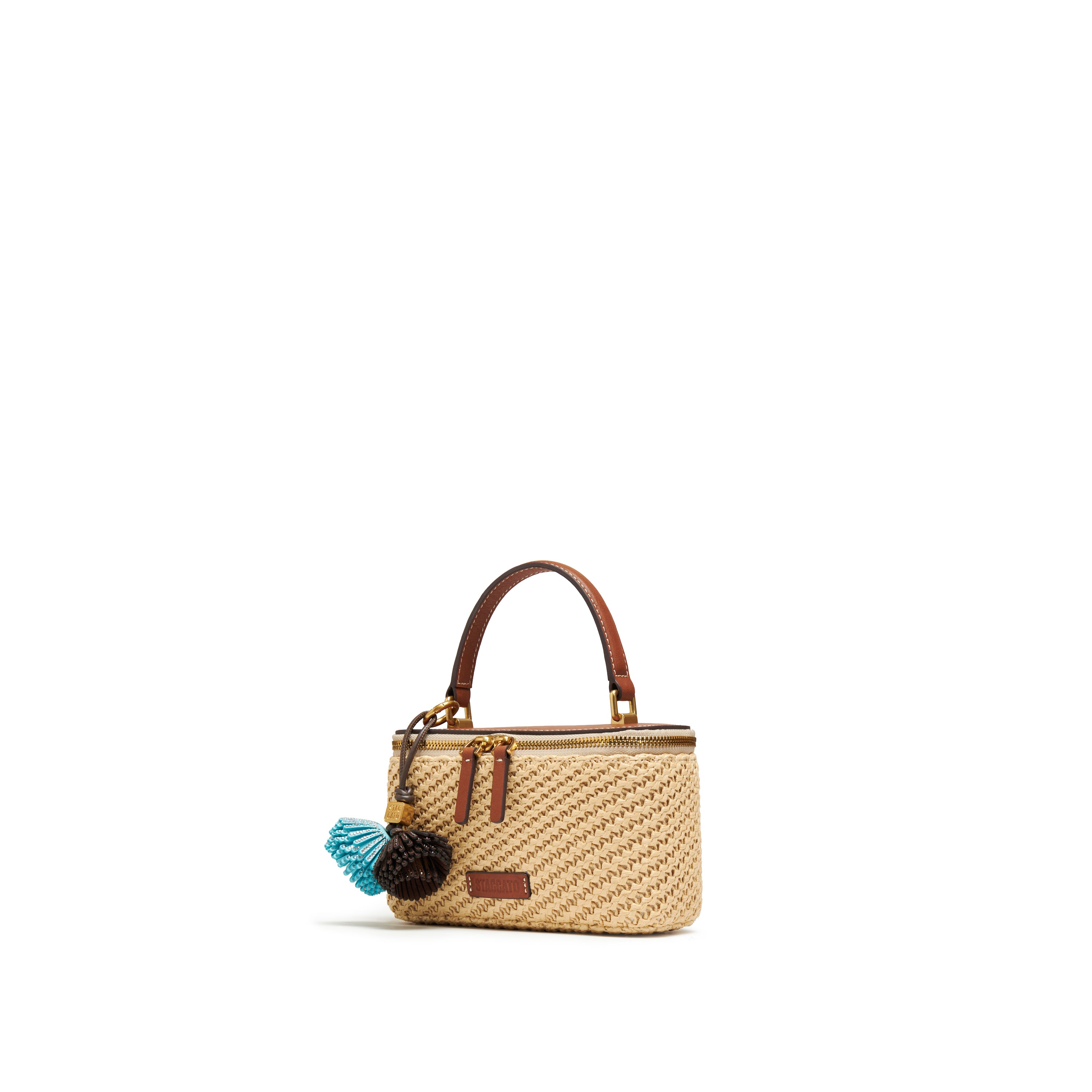 Mini Raffia Crystal Fireworks Cuby Camera Bags
