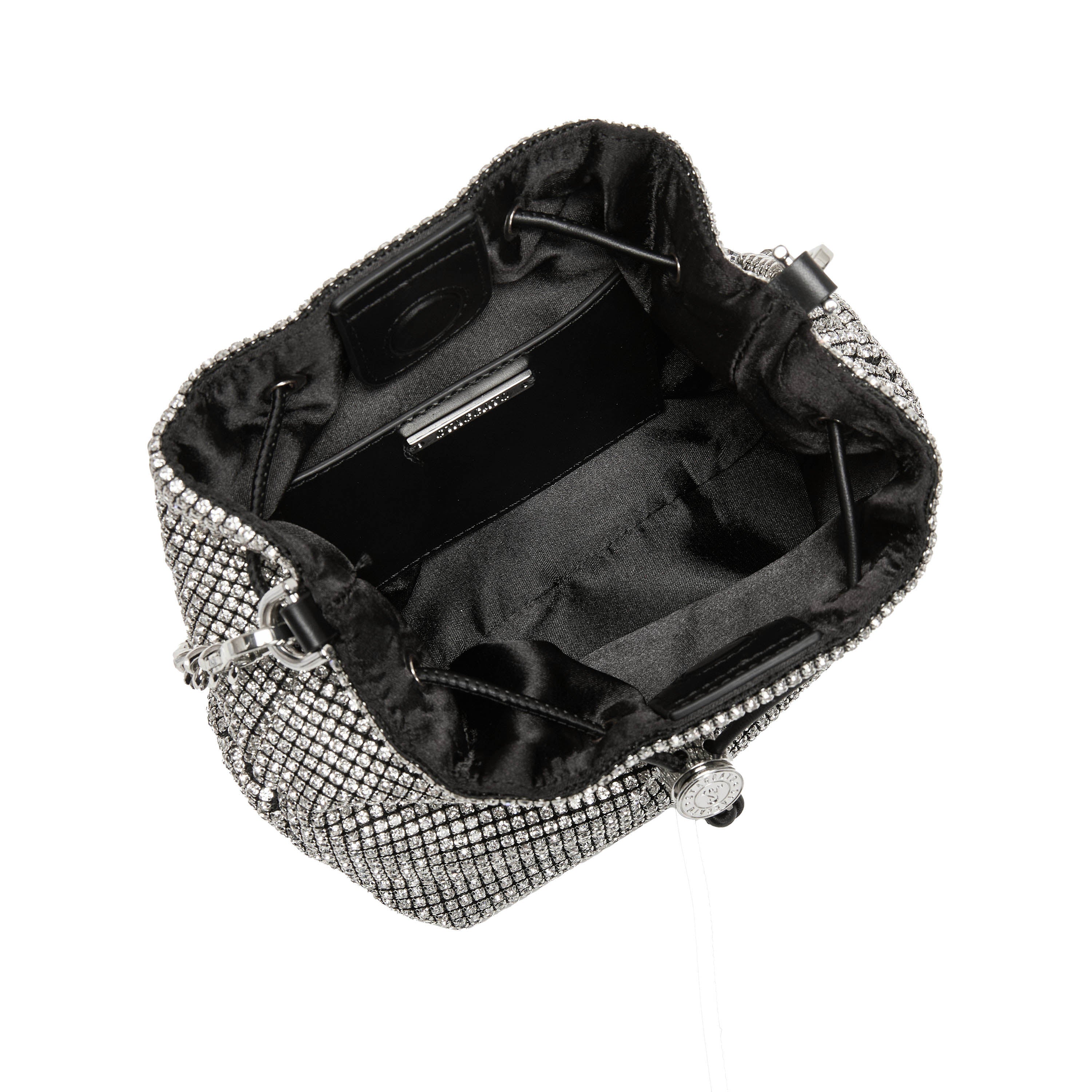 Girly Mini Crystal Drawstring Bucket Bags