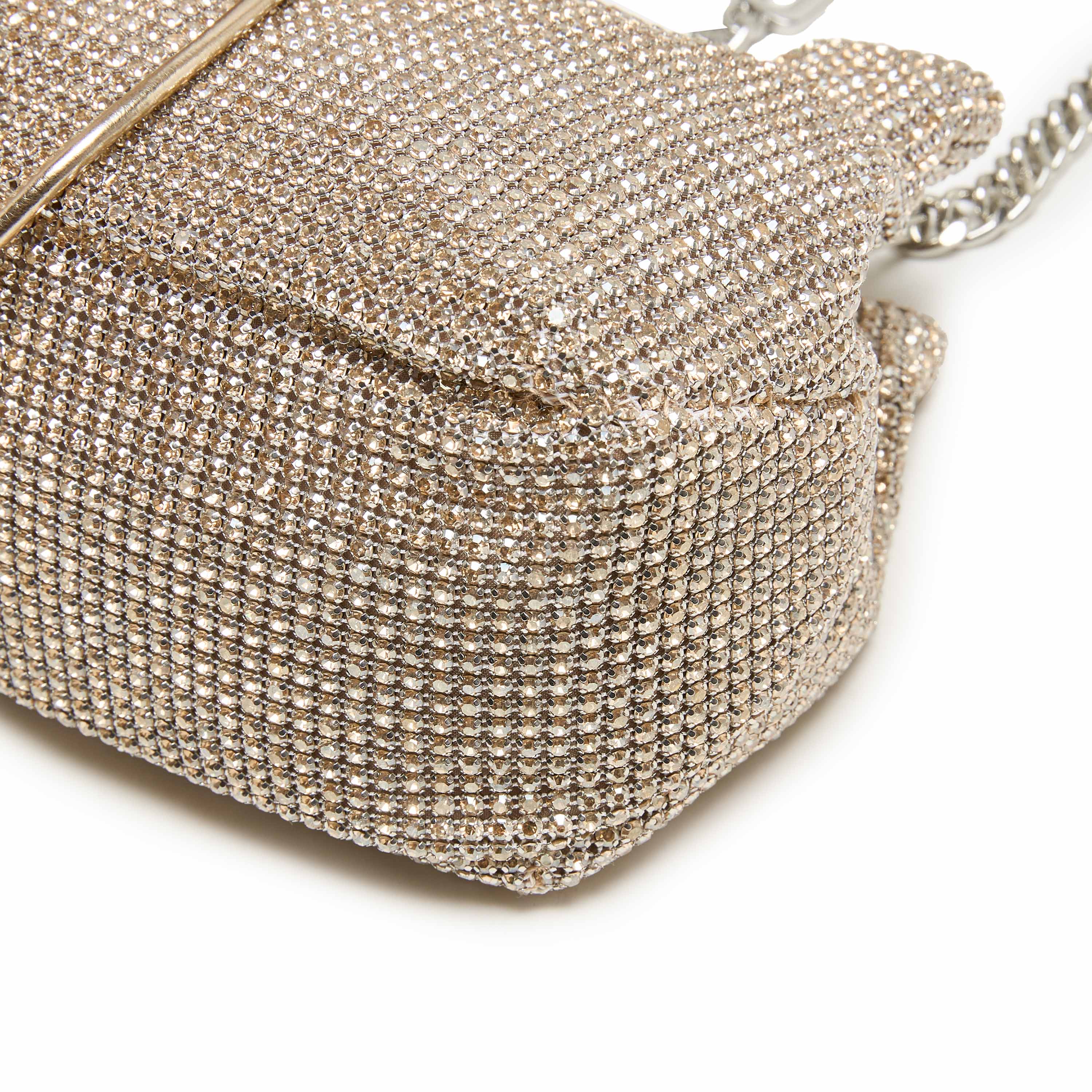 Rose Gold Girly Mini Crystal Drawstring Bucket Bags