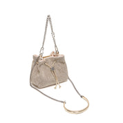 Rose Gold Girly Mini Crystal Drawstring Bucket Bags