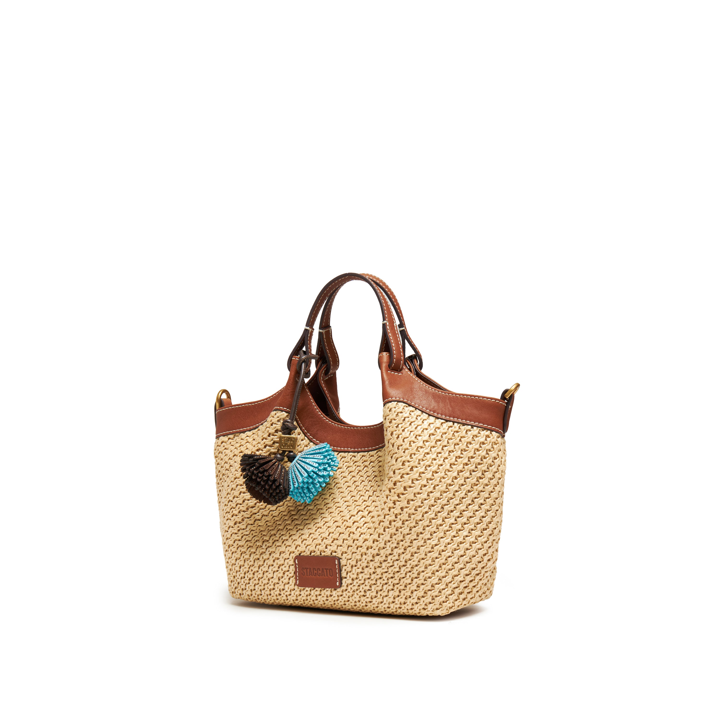 Raffia Crystal Fireworks Basket Crossbody Bags