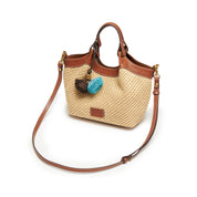 Raffia Crystal Fireworks Basket Crossbody Bags