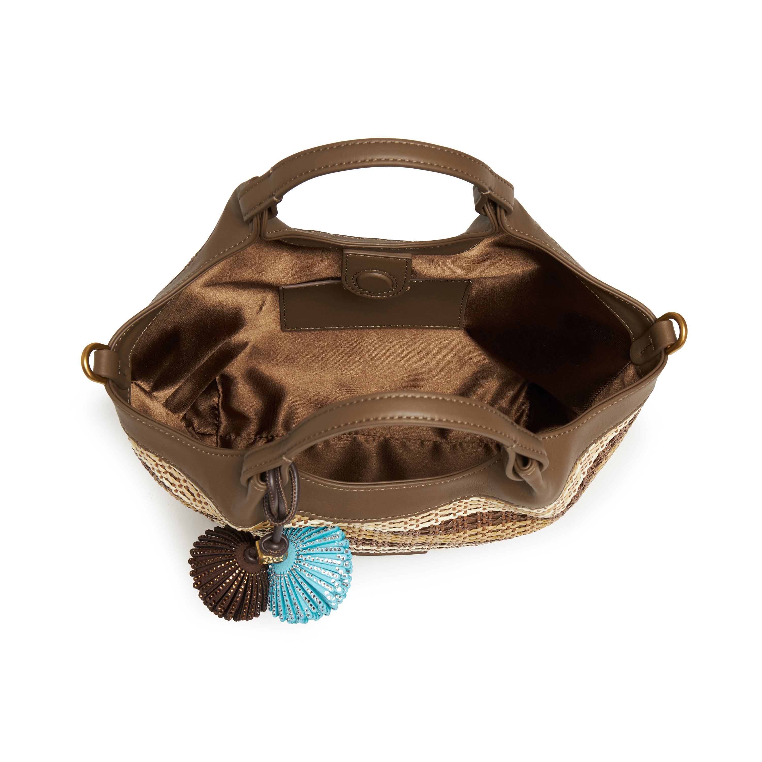 Strap Pattern Raffia Crystal Fireworks Crossbody Bags