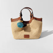 Strap Pattern Raffia Crystal Fireworks Crossbody Bags