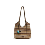 Strap Pattern Raffia Crystal Fireworks Tote Bags