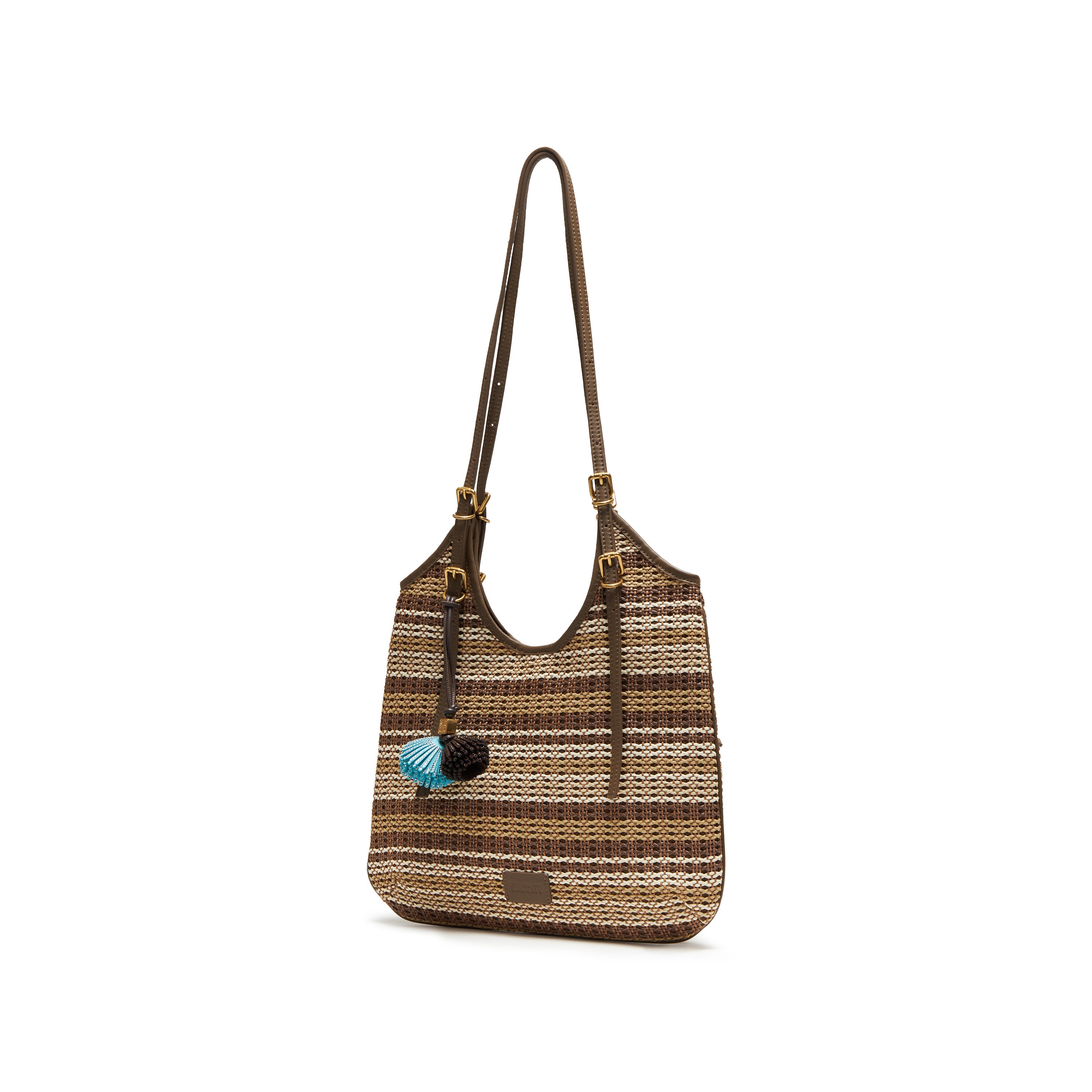 Strap Pattern Raffia Crystal Fireworks Tote Bags