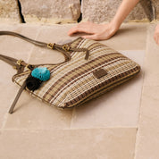 Strap Pattern Raffia Crystal Fireworks Tote Bags