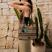 Strap Pattern Raffia Crystal Fireworks Tote Bags